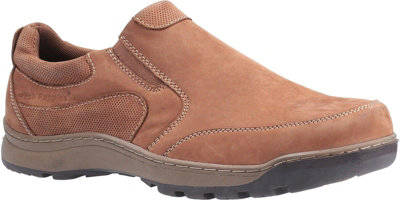 Hush Puppies Jasper Tan Nubuck Memory Foam Slip On Loafers Shoes