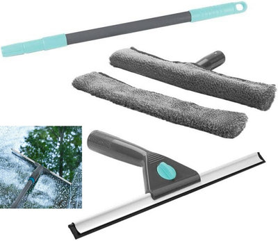 Window Cleaning Kit Telescopic Squeegee Mop Wash Wipe Tool Set Extension Pole from B&Q