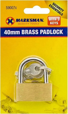  - 40mm Strong Brass Security Padlock With 3 Keys