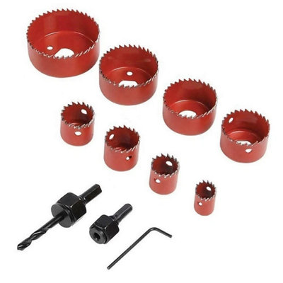 Holesaw Kit Circular Hole Saw Arbor Cutter Drill Cutting Case Kit Set 11Pc from B&Q