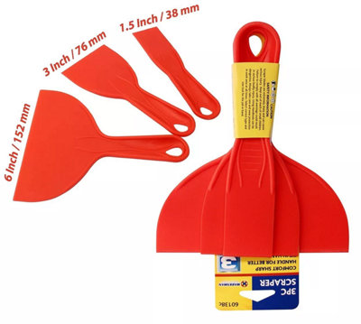 Plastic Scraper Spatula Putty Spreader Skimmer Puty Filler Small Medium Large from B&Q