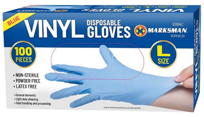 Blue Disposable Gloves Powder Latex Vinyl Free Medical Work Tattoo 100 Pieces from B&Q
