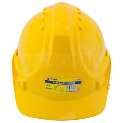 Marksman Yellow Safety Helmet Adjustable Construction Hard Hat Climbing Head Protector from B&Q