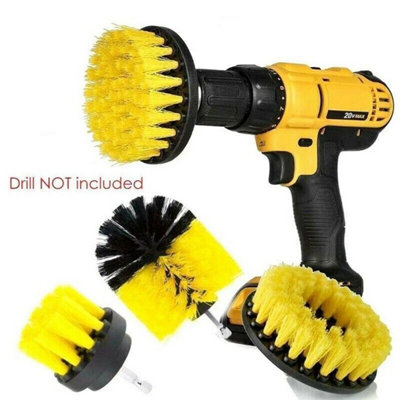 Drill Brush Valeting Detailing Car Carpet Cleaning Scrubbing Set 3Pcs from B&Q