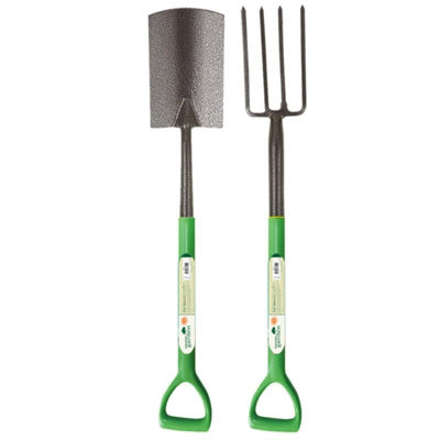 Marksman Digging Spade & Garden Fork Carbon Steel Trench Drainage Shovel Set 70194 from B&Q