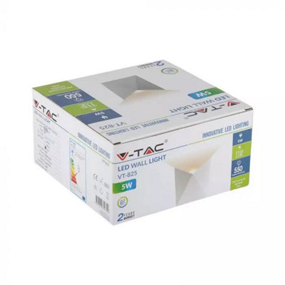 V-Tac Vt218284 Led Cob Wall Light Aluminum Grey Body Warm White 3000K Ip65 5W from B&Q