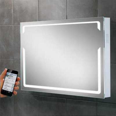 Nes Home Hib Pulse Modern Bathroom Led Illumination Bluetooth Mirror from B&Q