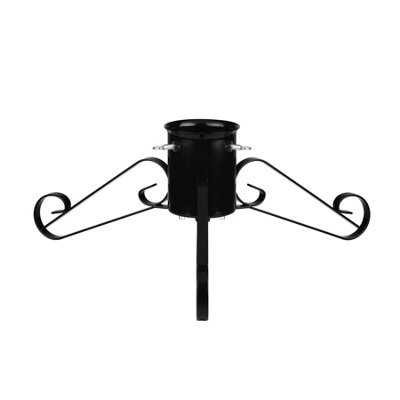 Holly International Black Traditional Metal Scroll Leg Christmas Tree Stand For Real Trees Up To 2M Small