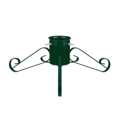 Holly International Green Traditional Metal Scroll Leg Christmas Tree Stand For Real Trees Up To 2M Small