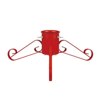 Holly International Traditional Metal Scroll Leg Christmas Tree Stand Red Small For Real Trees Up To 2M from B&Q