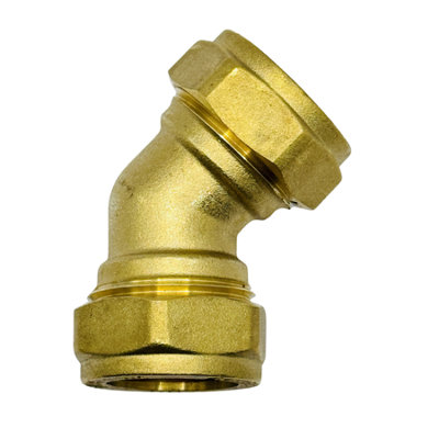 hep Online 15mm Brass Compression 45 Deg. Right Angle Bend from B&Q