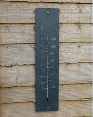 B&Q -  Garden 45Cm Slate Thermometer Outdoor Temperature Centigrade Fahrenheit Thsl04