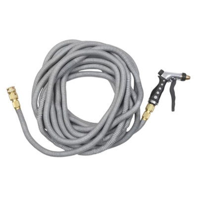 Garden Trading Hose Pipe: 30M Hose Pipe With Adjustable Spray GunGrey from B&Q