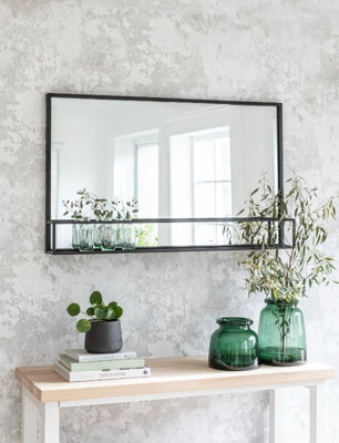  - Garden Trading Sapperton Indoor Mirror Bathroom Hallway Shelf 60X100Cm Black