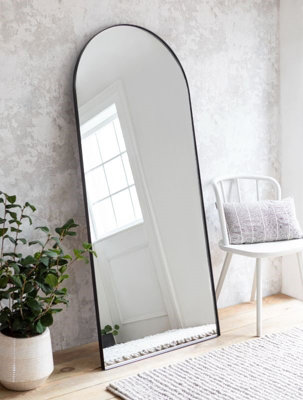  - Garden Trading Charlcombe Indoor Arched Leaning Mirror Large Iron Hallway Lounge