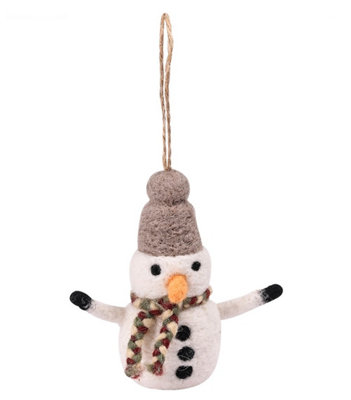 Garden Trading Christmas Tree Decoration: Felt Snowman from B&Q