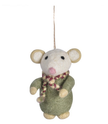 Garden Trading Christmas Tree Decoration: Felt Christmas Mouse from B&Q