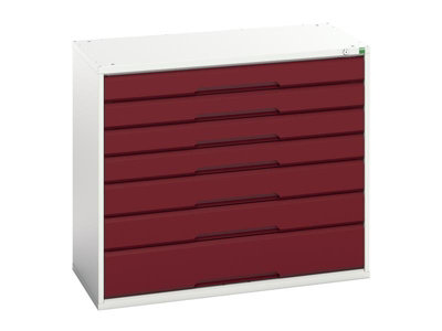Bott 16925229.24 Verso 7 Drawer Cabinet 1050 X 900mm Crimson Red Bot169252294 from B&Q