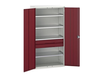 Bott 16926574.24 Verso Kitted Cupboard 4 Shelf + 2 Drawer 1050 X 2000mm Crimson Red from B&Q