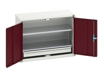 Bott 16929103.24 Verso Economy Wall Cupboard 2 Shelf + 1 Drawer 800mm Crimson Red from B&Q