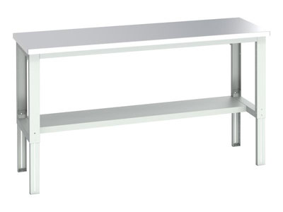 Bott 41003664.16V Cubio Adjustable Bench With Half ShelfStainless Steel Top 2000 X 750mm from B&Q