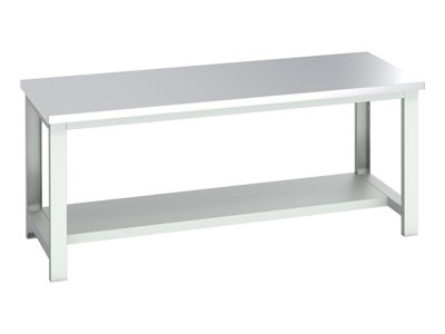 Bott 41004176.16V Cubio Bench With Half ShelfStainless Steel Clad Top 2000 X 900mm from B&Q
