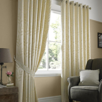 Luxury Living Tivoli Eyelet Ring Top Curtains Cream from B&Q