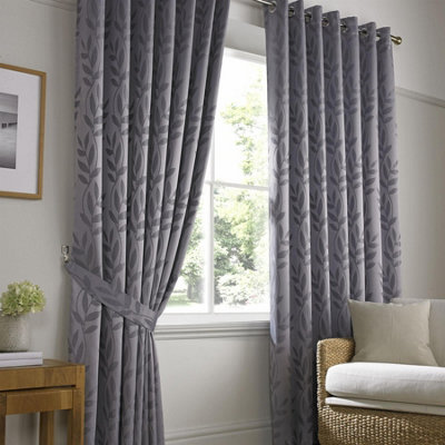 Luxury Living Tivoli Eyelet Ring Top Curtains Silver from B&Q