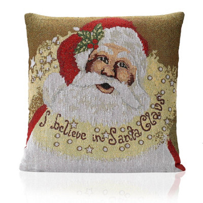 Luxury Living I Believe 18" Tapestry Christmas Cushion from B&Q