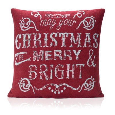 Luxury Living Bright 18" Tapestry Christmas Cushion from B&Q