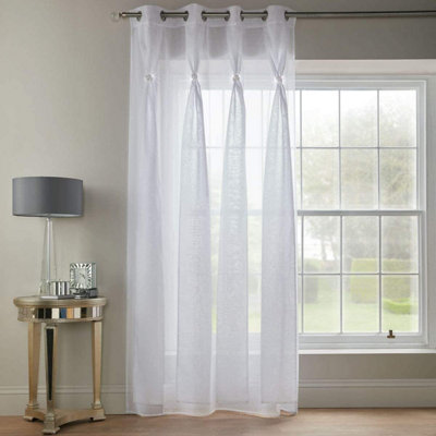 Luxury Living Diana Dolly Voile Semi-Sheer Eyelet Curtain Panel from B&Q