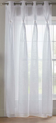 Luxury Living Diana Dolly Voile Semi-Sheer Eyelet Curtain Panel from B&Q