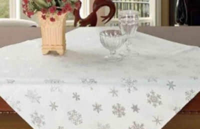 Luxury Living Snowflake 40X140Cm White Table Runner from B&Q