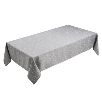 Luxury Living Snowflake 145X175Cm Grey Tablecloth from B&Q