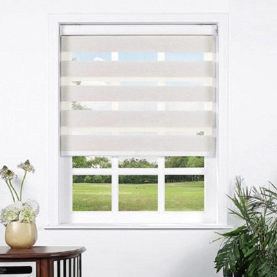 Alan Symonds Zebra Roller Blind 60 X 165Cm Light Filtering Adjustable BlindsLinen from B&Q