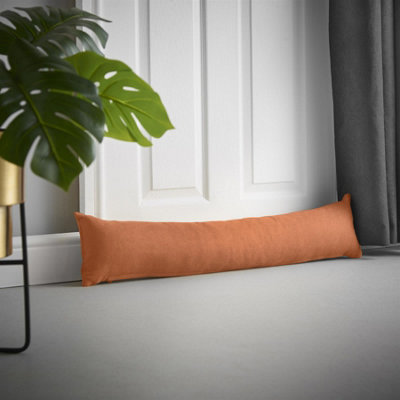 Essential Living Velvet Chenille Draught Excluder - 90cm Orange - Image 2