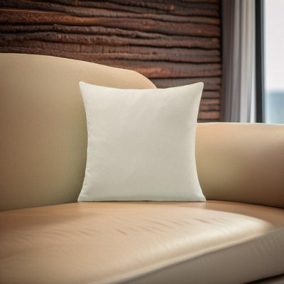 B&Q -  Plain Velvet Chenille Cushion Cream