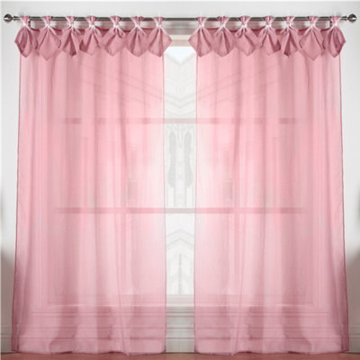 Luxury Living Linen Look Voile Tab Top Curtain Pair 147Cm X 229Cm Blush Pink from B&Q