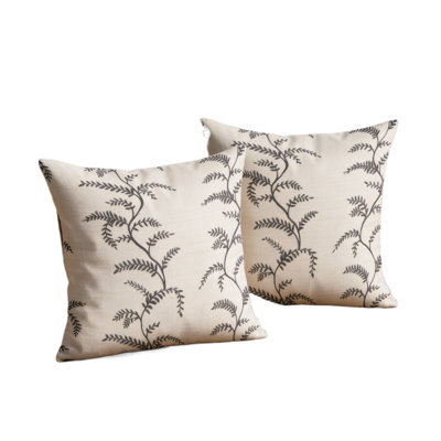 Luxury Living Linen Fern Outdoor Water-Repellant Cushion from B&Q