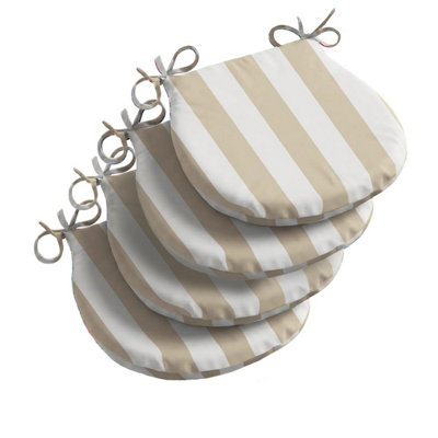 Luxury Living Wide Striped Outdoor D Shaped Seat Pad Beige from B&Q