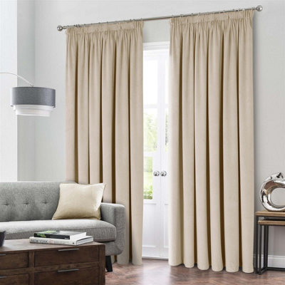 Luxury Living Montreal Taped Top Natural Curtains from B&Q
