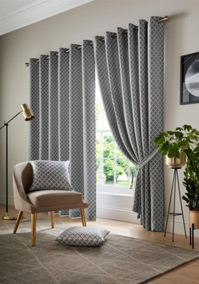 Luxury Living Cotswold Two Tone Ring Top Curtains Latte from B&Q