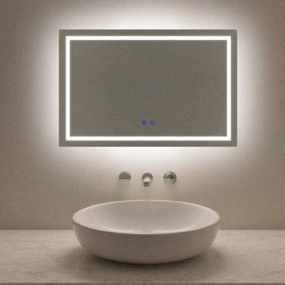 Maerts-E 1000X600mm Bathroom Mirror With Lights And Demister 3 Light Colors Dimmable Wall Switch / Touch Sensor Control from B&Q