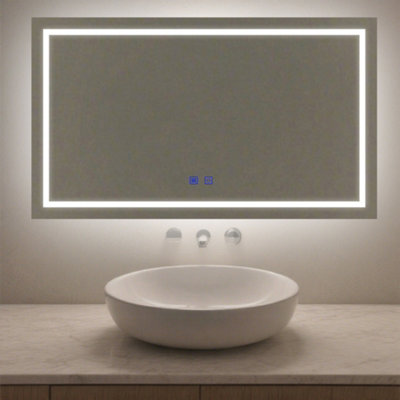 Maerts-E 1200X700mm Bathroom Mirror With Lights And Demister 3 Light Colors Dimmable Wall Switch / Touch Sensor Control from B&Q