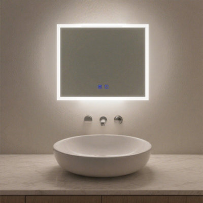 Maerts-E 600X500mm Bathroom Led Mirror With Demister 3 Light Colors Dimmable Wall Switch / Touch Sensor Control from B&Q