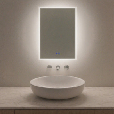 Maerts-E 500X700mm Bathroom Led Mirror With Demister 3 Light Colors Dimmable Wall Switch / Touch Sensor Control from B&Q