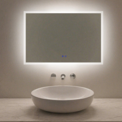 Maerts-E 800X600mm Bathroom Led Mirror With Demister 3 Light Colors Dimmable Wall Switch / Touch Sensor Control from B&Q