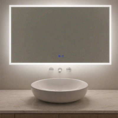 Maerts-E 1200X700mm Bathroom Led Mirror With Demister 3 Light Colors Dimmable Wall Switch / Touch Sensor Control from B&Q