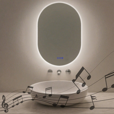 Maerts-E 600X900mm Oval Bathroom Led Mirror With BluetoothDemister 3 Light Colors Wall Switch / Touch Sensor Control from B&Q
