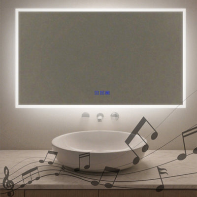 Maerts-E 1200X700mm Bluetooth Bathroom Led Mirror With Demister 3 Light Colors Dimmable Wall Switch/touch Sensor Control from B&Q